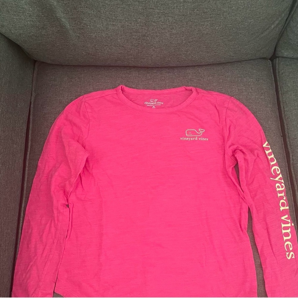 Vineyard Vines Kids Bright Pink Long Sleeve Tee